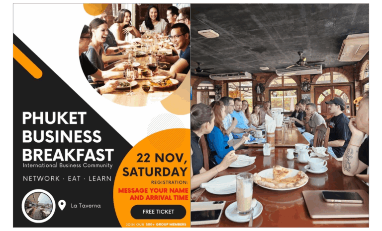 Phuket Business Breakfast event at La Taverna. Shape