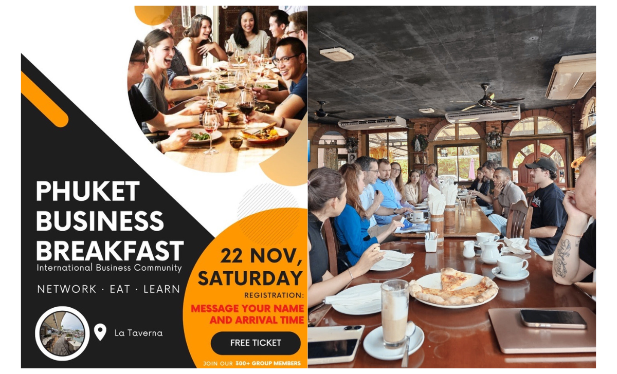 Phuket Business Breakfast event at La Taverna. Shape