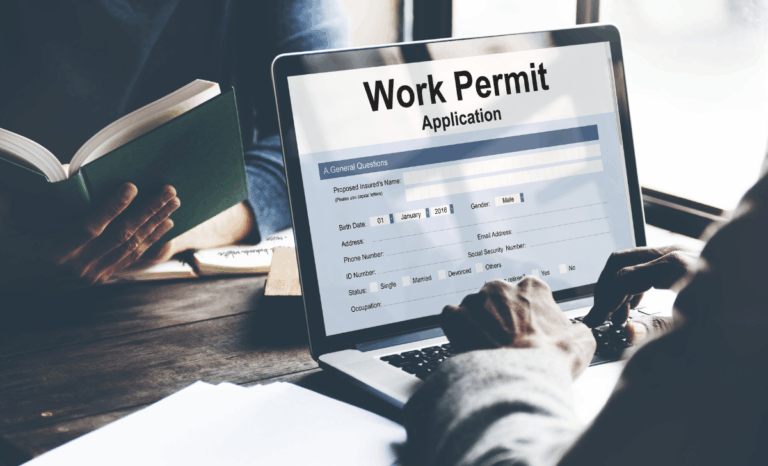 Digital work permit application for foreign workers in Thailand, illustrating modernized online procedures and government digitalization.